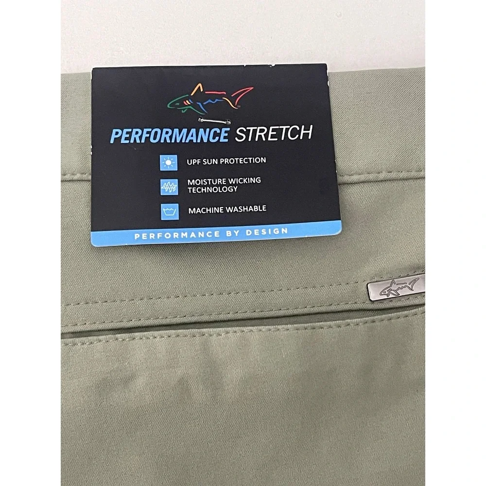 Greg Norman Mens Performance Stretch Golf Pants Sage Green 36x32 G7S25XMP737 NWT